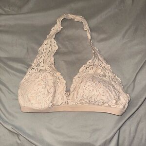 Aerie Lace Halter Bralette - Cream